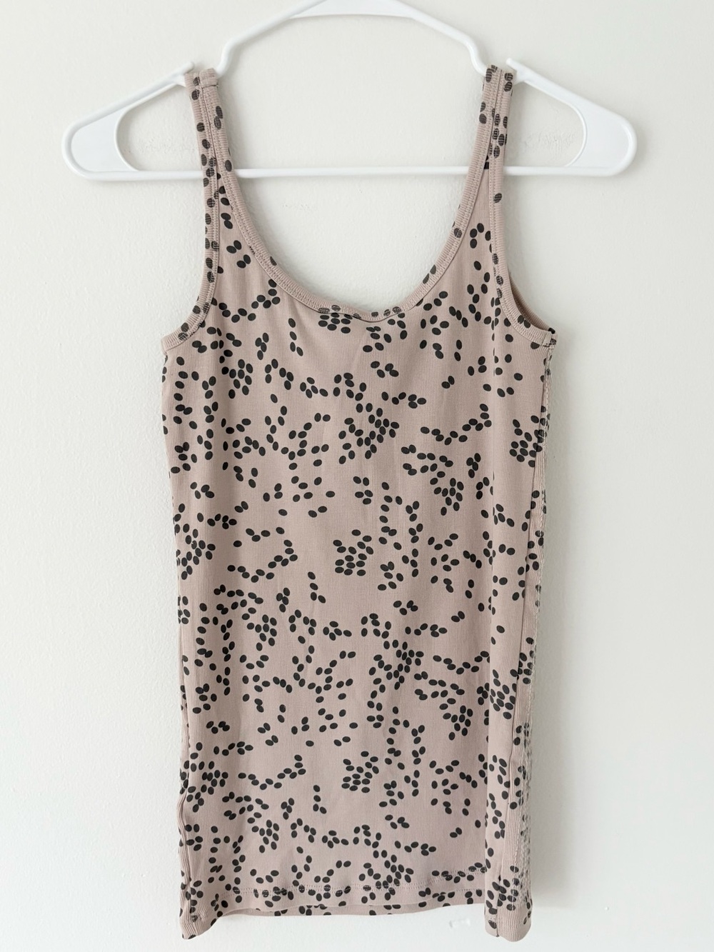 Armani Exchange NEW Neutral Beige Grey Polk Dot Sequin Tank Top Size Medium - Picture 6 of 7